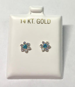 14K Gold Color Flower Earrings