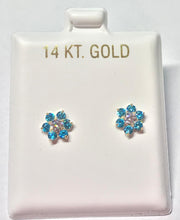 Load image into Gallery viewer, 14K Gold Color Flower Earrings