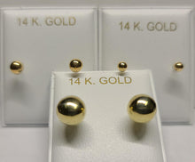 Load image into Gallery viewer, 14K Gold Children&#39;s Ball Earrings