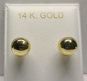 14K Gold Children's Ball Earrings