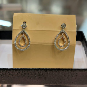 14K Gold .511ct Diamond Dangle Earrings