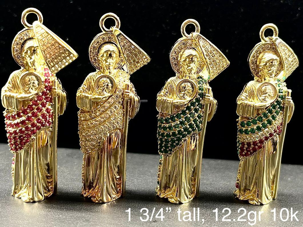 3D San Judas pendant with cz's