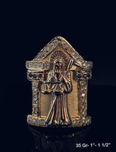 Load image into Gallery viewer, Santa Muerte With Capilla Diamond Ring 10k Solid Gold