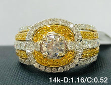 Load image into Gallery viewer, 1.68Ct Round Cut Two-Tone 14K Gold Halo Diamond Ring