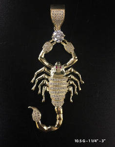 Scorpion with stones pendant 10K solid gold