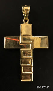 10k Solid Gold Cross Pendant W/ Design
