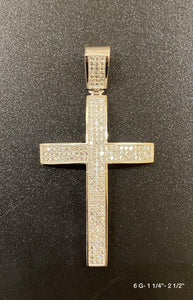 Cross with stones pendant 10K solid gold