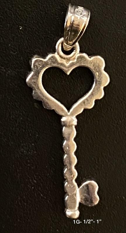 Heart Key pendant 10K solid gold