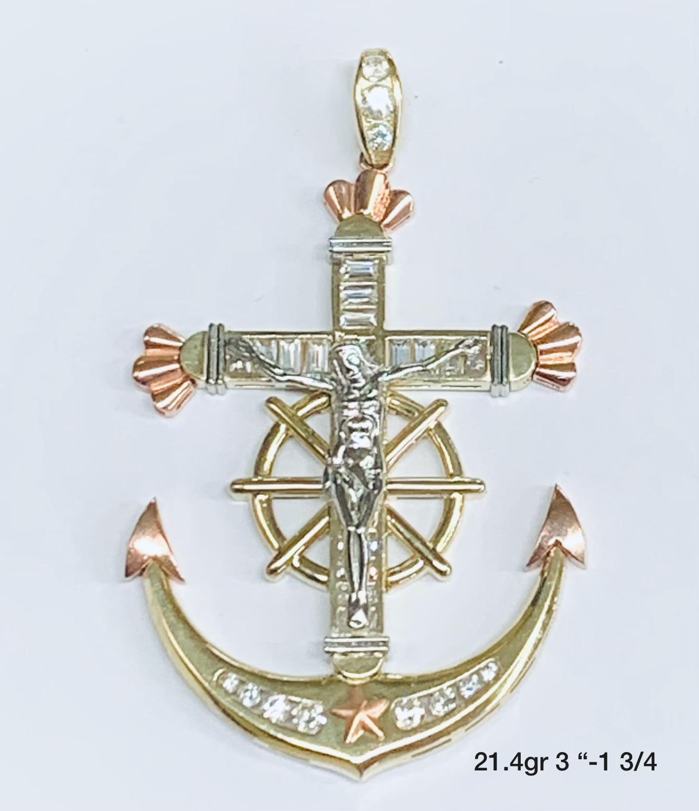 Anchor pendant 10k solid gold