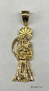 Santa Muerte 10K gold Pendent