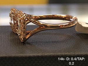 14K Solid Rose Gold with diamonds