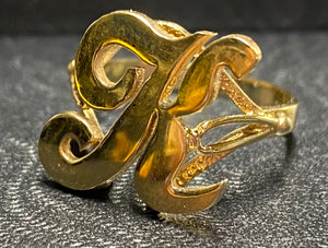 Letter '' K"  10k solid gold ring