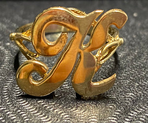 Letter '' K"  10k solid gold ring