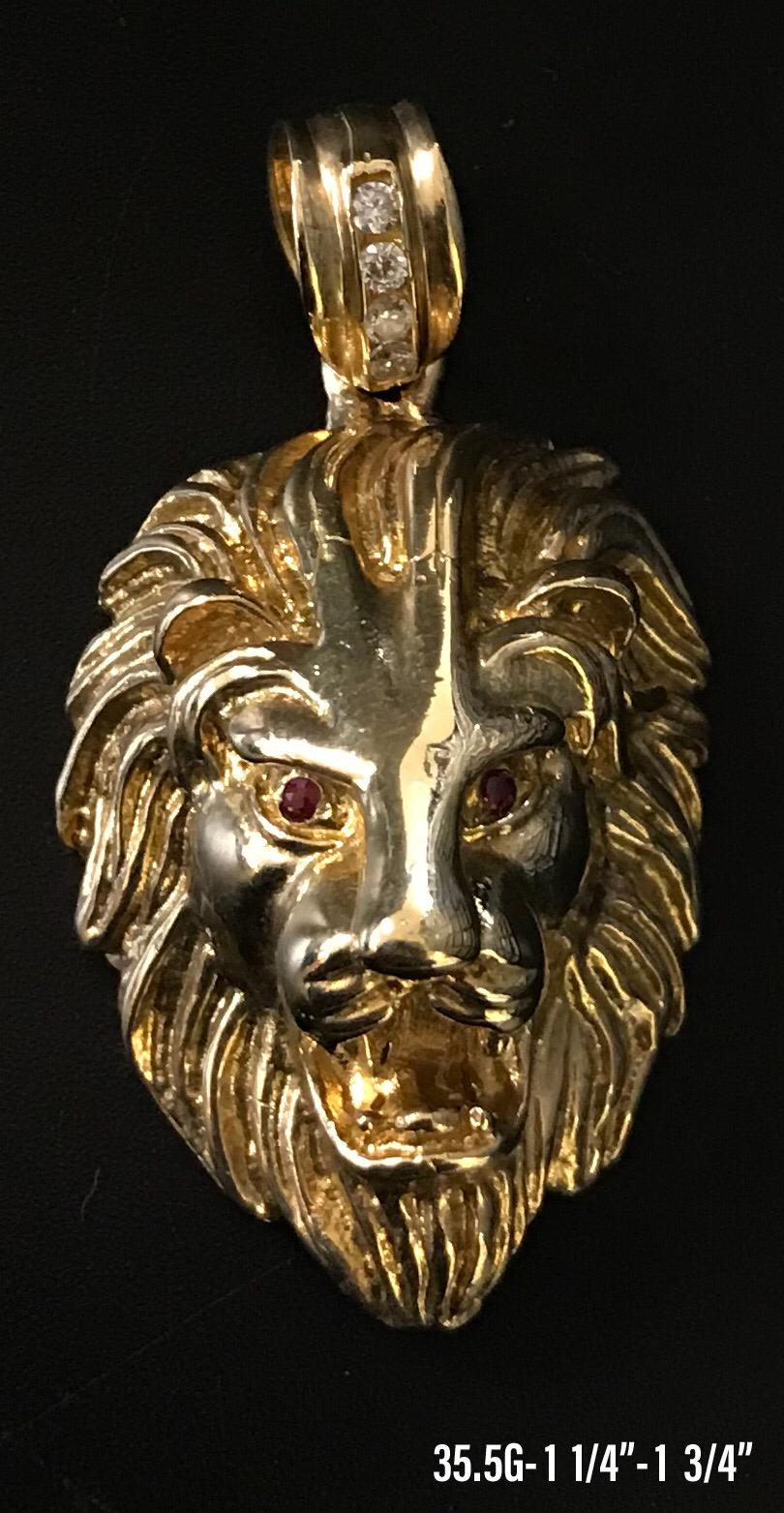 Lion Head pendant 10K solid gold