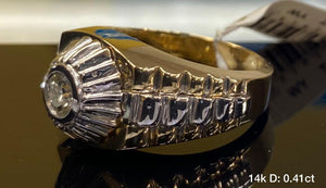 .41Ct 14K Yellow Gold Men's Diamond Ring