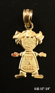 "It's a Girl" pendant 10K solid gold