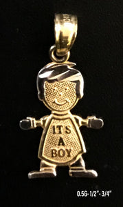 "It's a Boy" pendant 10K solid gold