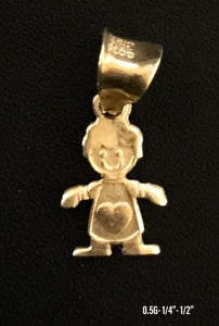 Little Boy with heart pendant 10K solid gold