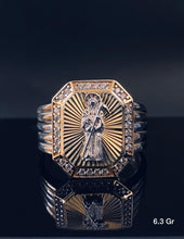 Load image into Gallery viewer, Santa Muerte with stones ring 10K solid gold