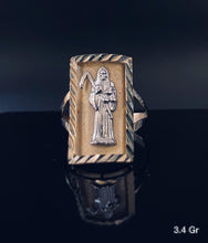 Load image into Gallery viewer, Santa Muerte With Stones Ring 10K solid gold