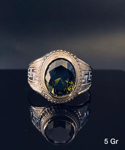 Emerald CZ Stone Ring 10k solid gold