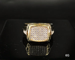 Square frame CZ Stone Ring 10k solid gold