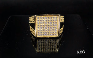 Square frame CZ Stone Ring 10k solid gold