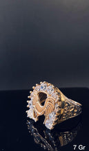 Load image into Gallery viewer, Rooster with CZ stones Ring 10k solid gold