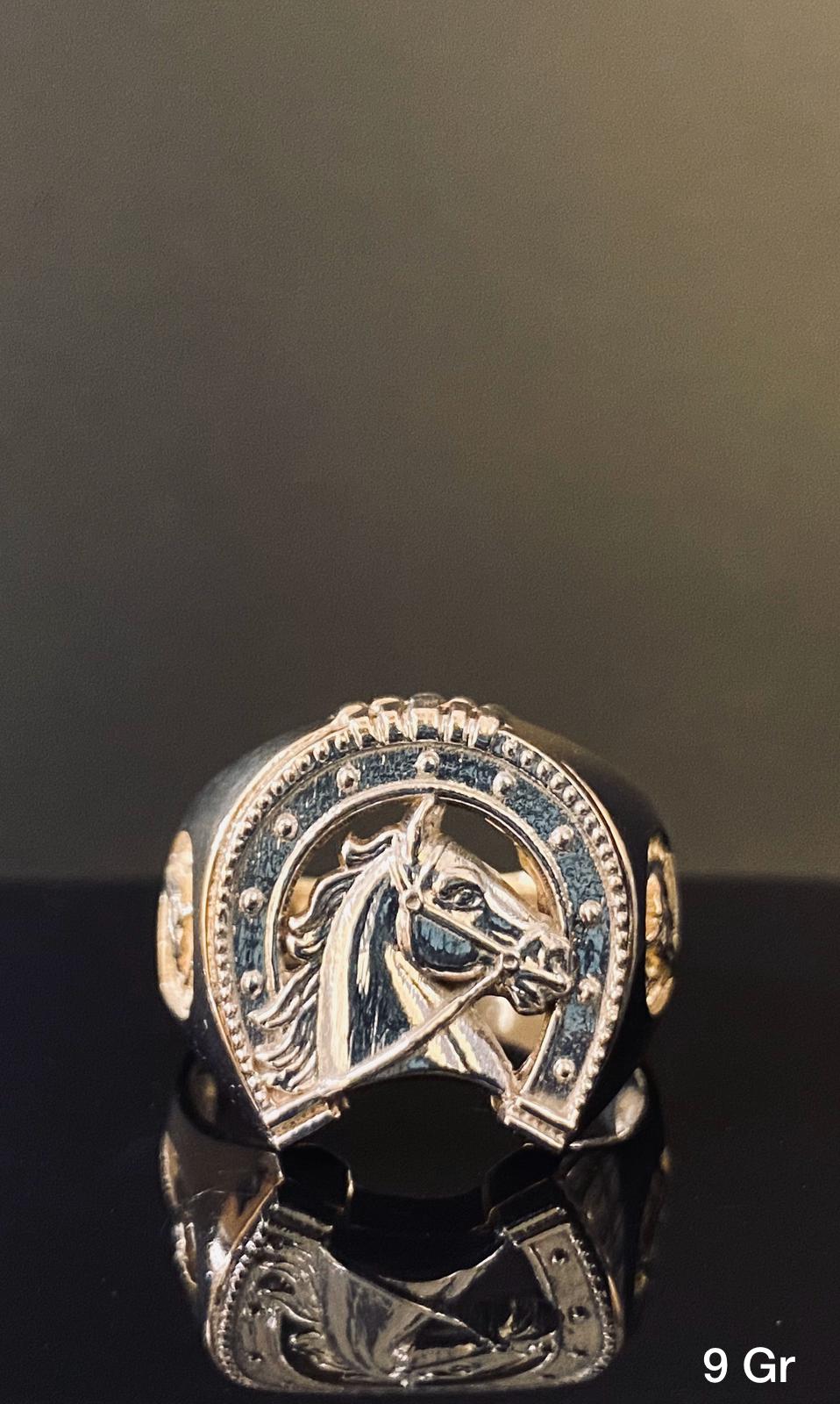 Gold Horse Head Men's Ring