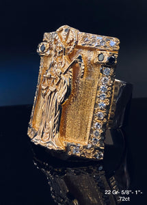 Santa Muerte .72 Ct Diamond Ring 10k Solid Gold