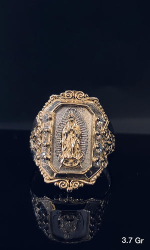 Virgin Mary With Stones Ring 10K solid gold