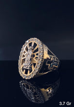 Load image into Gallery viewer, Virgin Mary With Stones Ring 10K solid gold