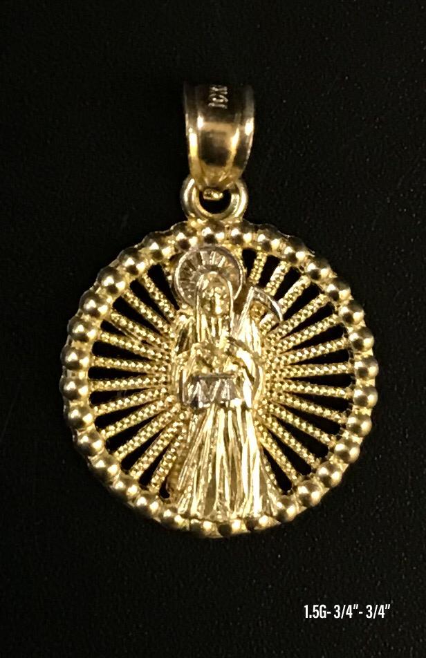 Solid gold online santa muerte pendant