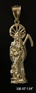 Santa Muerte Pendant 10k Solid Gold
