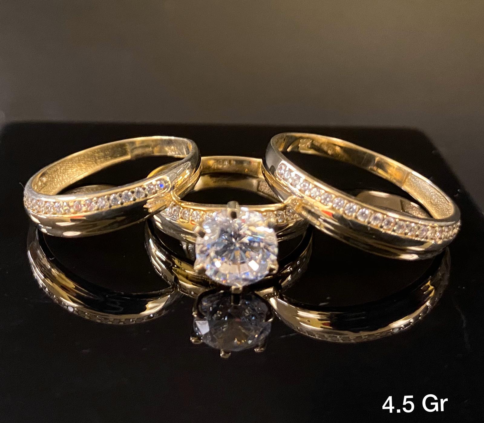 Pompeii3 1/3ct His & Hers Diamond Trio Engagement Wedding Ring Set 10K  White Gold - Walmart.com